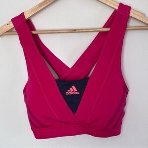Adidas Supernova Pink Crossback Climacool Sports Bra Fits Small to Medium